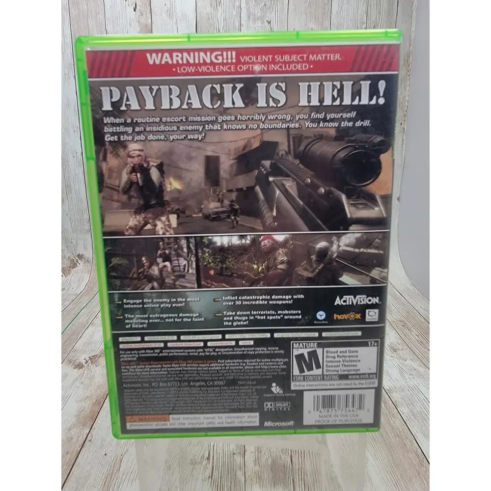 Soldier of Fortune: Payback - Xbox 360 - War/Shooter Game Complete
